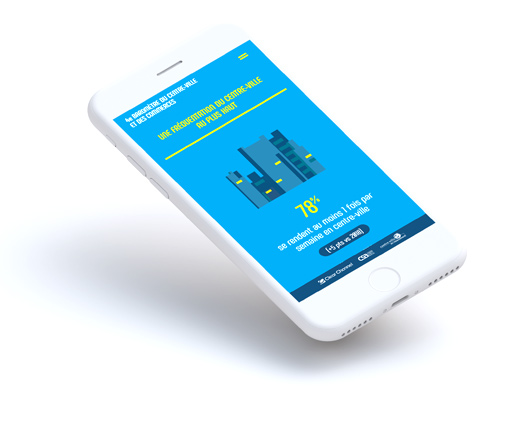 présentation interactive de l'étude de Clear Channel sur smartphone